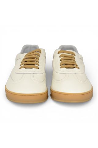 Sneaker uomo Soldini 80 in nappa colore bianco panna. SOLDINI | AKIRA-PELLE BIANCA